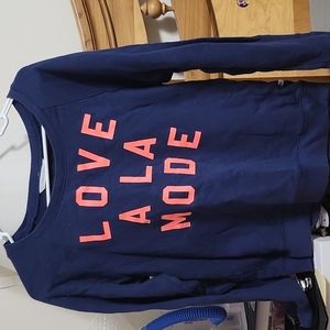 Victoria's Secret blue Love A LA Mode sweatshirt pullover